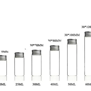 Großhandel Brother way Empty Packaging Tube Fläschchen 5ml 10ml 15ml 20ml 25ml Clear Amber Mini Glasflasche mit Aluminium-Schraub verschluss