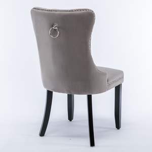 DB Nikki Collection Modern High-End Contemporary <b>Velvet</b> Upholstered <b>Dining</b> <b>Chair</b> with Solid Wood Legs and Nailhead Trim - Product Image 5