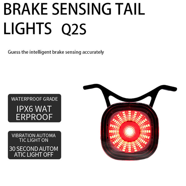 Night Cycling Sensing Smart Brake Bicycle Taillight Waterproof Charging Cycling Led Bicycle Rear Light for MTB Road Bike