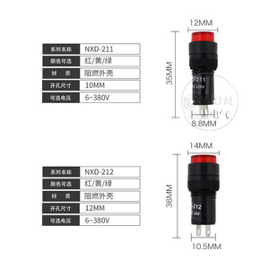 Luz indicadora Autonomy Nxd 212 de 12 mm, roja y verde, 24 V, 220 V, con pantalla LED de alimentación - Product Image 3
