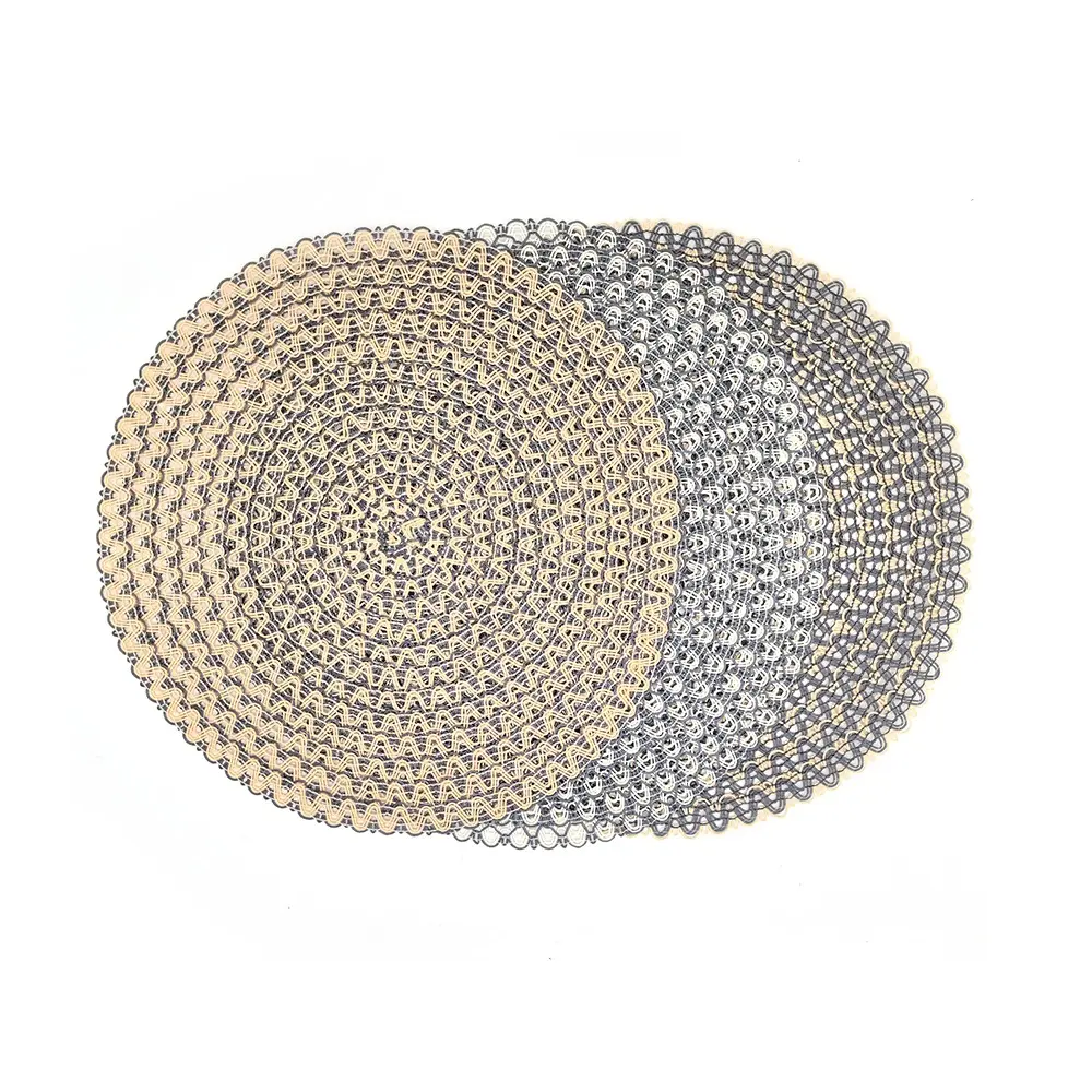 Round Placemats Beige Table Mats For Dining Table Washable Braided Place Mats With Fringe For Home Wedding Party Decor