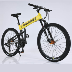 Vélo de montagne pliable tout-terrain avec double frein à disque et suspension, avec cadeau bonus pour les trajets quotidiens des adultes - Product Image 2