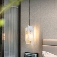 Lampu gantung 3 lampu gantung led marmer alami terbaru 2024 untuk kamar tidur samping tempat tidur dapur