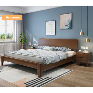 Ensembles <span class=keywords><strong>de</strong></span> meubles <span class=keywords><strong>de</strong></span> chambre à coucher modernes avec <span class=keywords><strong>lit</strong></span> simple et <span class=keywords><strong>lit</strong></span> Queen King avec cadre <span class=keywords><strong>de</strong></span> <span class=keywords><strong>lit</strong></span> en bois massif design mural pour usage domestique - Product Image 5