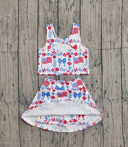 GLD1484 Ensemble de jupe athlétique pour fille, tenue de yoga pour enfant, vêtements de sport pour fille, motif uni violet, vente en gros - Product Image 5