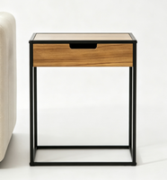 Table d'appoint de salon, table basse, structure en métal, design moderne, rangement multifonctionnel, mobilier écologique pour la maison