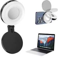 Anneau lumineux magnétique pour selfie compatible MagSafe iPhone 3-en-1 avec miroir, alimenté par batterie, en ABS, pour photographie, TikTok et appels vidéo