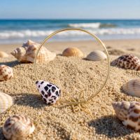 Bracelet manchette hawaïen en coquillage tacheté hébreu, cadeau de voyage tropical, accessoire léger pour femme