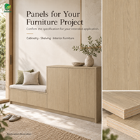 Contreplaqué recouvert de placage en chêne clair naturel Jinbase W-XM-206, qualité E0, 1220x2440mm, placage préfini, base en pin de 6 pouces.