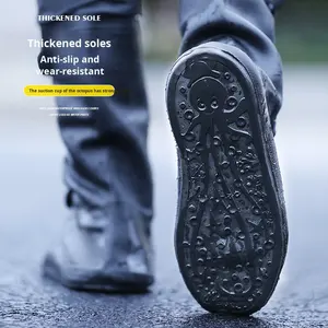 Vente en gros de couvre-chaussures imperméables réutilisables pour moto, scooter, moto tout-terrain, antidérapants, unisexes, protections pour chaussures de vélo pour la pluie - Product Image 4