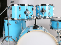 Kit de batterie acoustique professionnel haut de gamme avec caisse en bois, double couche, 5 pièces, 3 cymbales et grosse caisse