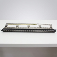Panel Patch Jaringan 24 Port Cat7 ODF STP Terproteksi 19 Inch 1U Rak Mount 10G untuk Kabel Terintegrasi