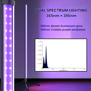 โคมไฟ LED ติดพื้นแบบตั้งมุม365nm และ395nm แสงยูวีนีออนสีดำพร้อมสวิตช์วางเท้าสำหรับภาพวาดแบล็กไลท์เย็น - Product Image 3