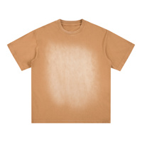 T-shirt unisexe à manches courtes en coton 100% respirant, coupe ample, 270 grammes, style vintage délavé à l'acide, effet vieilli, avec poche, idéal pour l'été