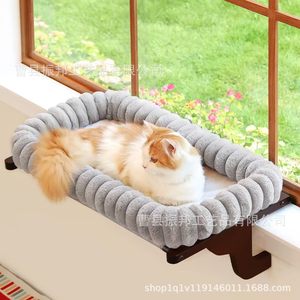 Wooden Window Sill <b>Cat</b> Bed Faux Fur Rectangle Pet Bed For <b>Cat</b> Four Seasons Use - Product Image 2