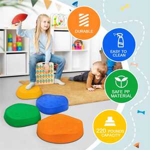 Dropshipping Shopify Fulfillment Agent Balance Stepping Stones & <b>Blocks</b> Sensory Autism Jumping Step Stones Made Durable <b>Plastic</b> - Product Image 3