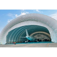 Grand hangar modulaire gonflable robuste, structure en arche, hangar d'avion gonflable, tente d'entrepôt pour le stockage