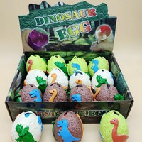 Jouet Squishy Dinosaure Anti-Stress de Deuxième Génération en Forme d'Œuf, Balle à Presser en Caoutchouc Remplissable d'Eau pour Jeunes