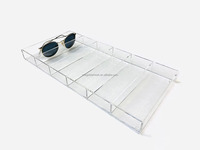 Mingshj 6 fentes plateau acrylique transparent caisse farce argent organisateur vitrine