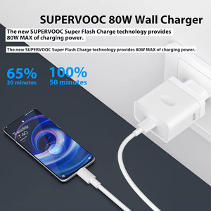 Chargeur rapide 80W avec câble USB pour <span class=keywords><strong>Oppo</strong></span> Supervooc Charge 80W Charge rapide pour <span class=keywords><strong>OPPO</strong></span> A6 Pro/A6 GT/<span class=keywords><strong>Find</strong></span> X5 Pro X5 <span class=keywords><strong>Neo</strong></span> X3 Reno 11 - Product Image 5