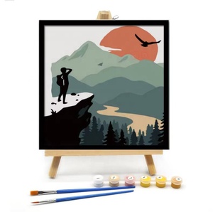 Kit de Peinture Personnalisée DIY par Numérisation de Dessins Animés, Comprend un Cadre, une Toile et un Pinceau, Décoration Murale pour Chambre à Thème Dessin Animé - Product Image 1
