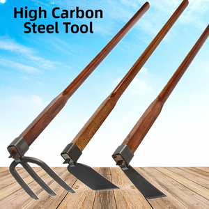 Houe de jardin en acier robuste avec long manche en bois pour le travail du sol, le désherbage et la culture - Product Image 1