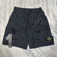 Shorts de sport décontractés pour hommes, à cordon de serrage, couleur unie, trois-quarts, coupe droite et décontractée, texture STONE, pour l'approvisionnement transfrontalier