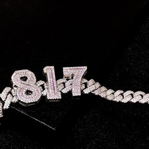 817ดีไซน์ที่มีความอยากทำจาก925แข็งสีเงินพร้อม VVS Moissanite กำไลข้อมือคิวบาสายโซ่สำหรับผู้ชายเครื่องประดับฮิปฮอป - Product Image 4