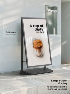 Panneau de signalisation <span class=keywords><strong>extérieur</strong></span> minimaliste moderne en aluminium BOZE, grand écran, base remplie d'eau, panneau de trottoir en forme de A - Product Image 1