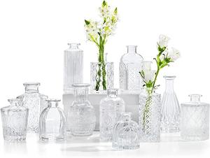 Glass Bud <strong>Vase</strong> for <strong>Flowers</strong> Mini Bud <strong>Vases</strong> in Bulk Rustic Wedding Decorations Deco Glass &amp; Crystal Art Customized Packing - Product Image 3