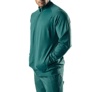 Robuste High-Stretch-Premium-Sport jacke aus Nylon für Männer mit geripptem Saum und Manschette