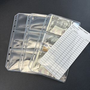 Nuovo Design durevole 6 fori doppio strato A6 custodie per raccoglitori Budgeting inserti Planner busta 3 tasche PVC trasparente - Product Image 3