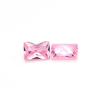 Pierre de zircone cubique en forme de Baguette, diamant CZ de couleur rose de qualité supérieure
