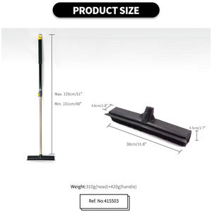 Balai en caoutchouc pour poils d'animaux Brosse à plancher pour tapis Épilateur pour chiens Balai en silicone adapté à toutes les surfaces avec raclette intégrée - Product Image 2