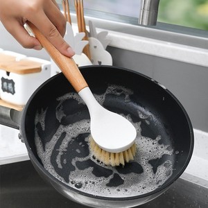 Natural Sisal Pot <b>Scrubbing</b> <b>Brush</b> With Wooden Handle Anti Scratch For Cleaning Pots And Dishes - Product Image 3