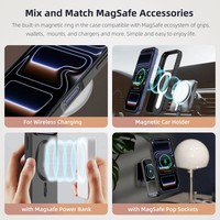 Étui de téléphone antichoc et étanche pour 17 Pro Max, noir, en PC rigide, avec sangle de maintien, support magnétique, protection de luxe pour téléphone