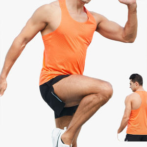 Débardeur de sport pour homme, couleur unie, séchage rapide, pour marathon en extérieur, course à pied, fitness, maille respirante, sans manches, été - Product Image 2