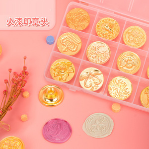 Creative European Retro Sealing Wax Stamp Heads Metal Circular Durable Art <b>Collectible</b> Gift - Product Image 1
