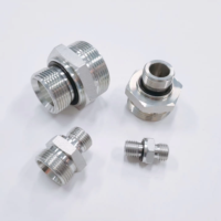 Adaptateur hydraulique en acier au carbone de qualité industrielle, métrique 1CM/1DM, avec joint torique mâle 60 places et extrémités à goujons de scellement collés, vente en gros