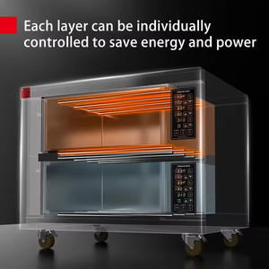 Four à pain électrique en acier de haute qualité, 2 niveaux, 2 plateaux, pour <span class=keywords><strong>boulangerie</strong></span>, four à pizza, équipement de cuisine commercial - Product Image 2