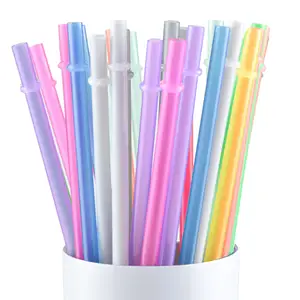 Многоразовые пластиковые трубочки радужного цвета из тритана, набор трубочек для напитков 20 унций 30 унций, 10 шт.