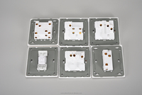 Prise murale double universelle/britannique à 3 broches carrées dorées avec indicateur 13A en plastique et verre, 2 ports pour hôtel, maison, bureau