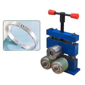 Laminoir manuel circulaire semi-circulaire pour la fabrication de bijoux, avec outil de pressage à moteur - Product Image 1