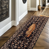 Karpet Motif Harimau Bulu Imitasi, Dapat Dicuci, Anti Selip, Lembut, Bulu Pendek, Gaya Boho, Ukuran 2x6 untuk Lorong, Dapur, Kamar Tidur, Kamar Mandi