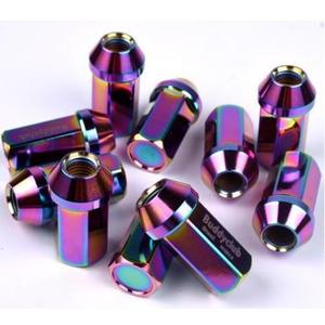 Tuercas de Rueda Modificadas M12 M14 Hexagonales de 19 mm y 45 mm de Longitud con Acabado Cromado Arcoíris para Reemplazo y Reparación - Product Image 1