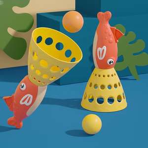 Jeu de lancer et d'attraper de balle en plastique pour enfants, jeu de balle de sport d'intérieur et d'extérieur, interaction parent-enfant, <span class=keywords><strong>petit</strong></span> <span class=keywords><strong>poisson</strong></span> de dessin animé - Product Image 5