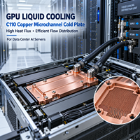 Pelat Pendingin GPU C110 Tembaga CNC Kustom dengan Mikrokanal untuk Pendinginan Cairan Pusat Data