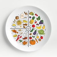 100% Melamine Vegan Gedeelte Gezond Eten Maaltijd Plaat Voor Voedsel Ideeën