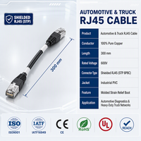 Câble Ethernet RJ45 blindé en cuivre pur de 300 mm pour véhicules, isolation PVC, tension nominale 600 V pour systèmes électriques automobiles
