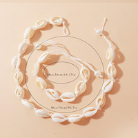 Ocean Breeze Shell Collier tissé Bracelet Set Hawaiian Beach Collection Bracelet Accessoires pour unisexe